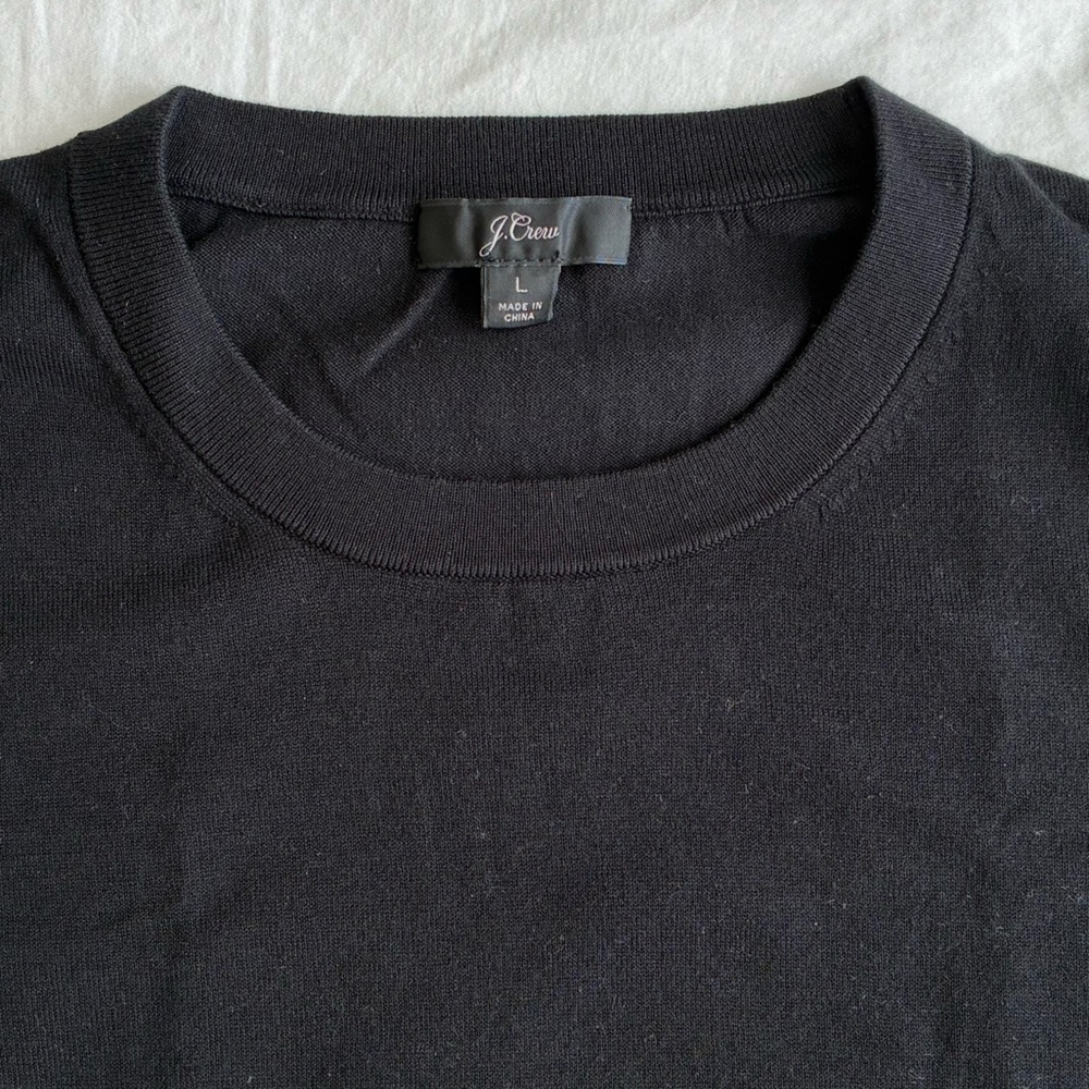 NWOT J.Crew Jackie Cotton-blend Knit Shell in Black, Size Large